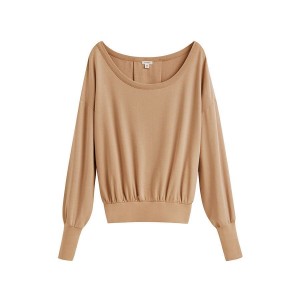 Felpe Donna Cuyana French Terry Boatneck Marroni | MAD537EN