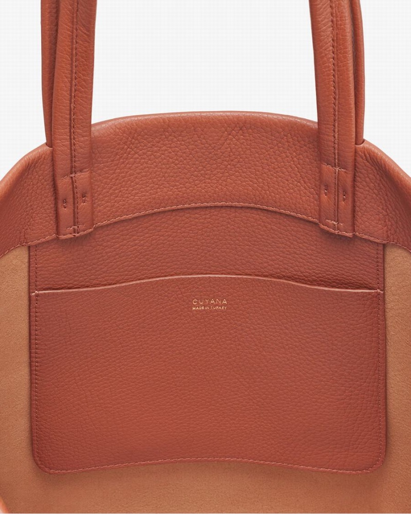 Borse Tote Donna Cuyana Alti Easy Rosse Marroni | ETJ1995TX