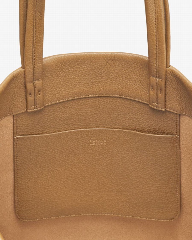 Borse Tote Donna Cuyana Classiche Easy Marroni Chiaro | UYH34100ZH