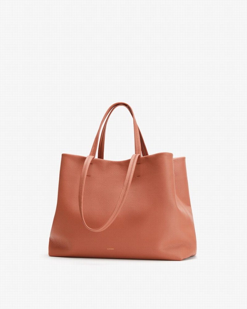 Borse Tote Donna Cuyana Classiche Easy Rosse Marroni | CLI9441DJ