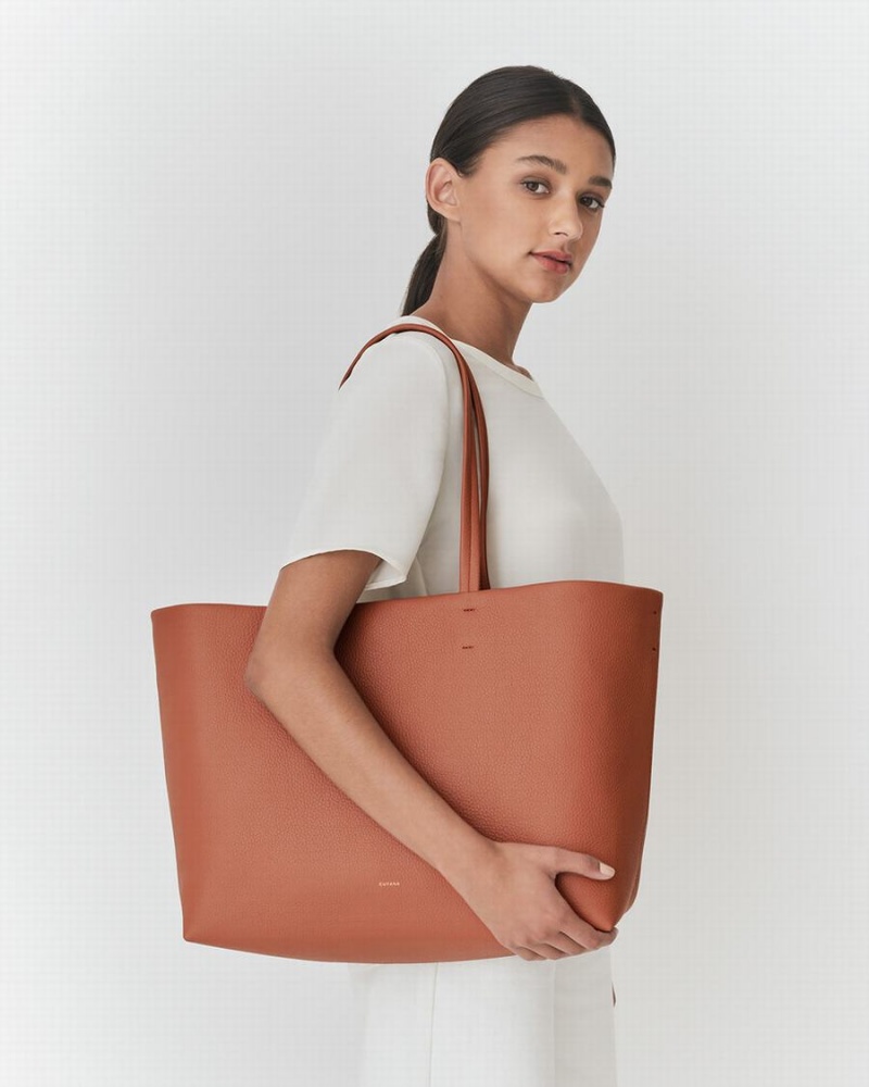 Borse Tote Donna Cuyana Classiche Easy Rosse Marroni | CLI9441DJ