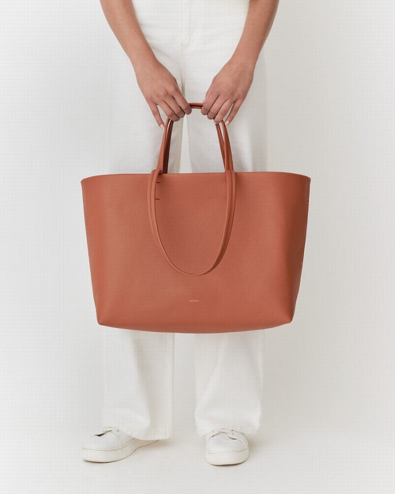 Borse Tote Donna Cuyana Classiche Easy Rosse Marroni | CLI9441DJ