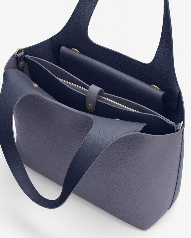Borse Tote Donna Cuyana System Blu Marino | QOU3370CJ