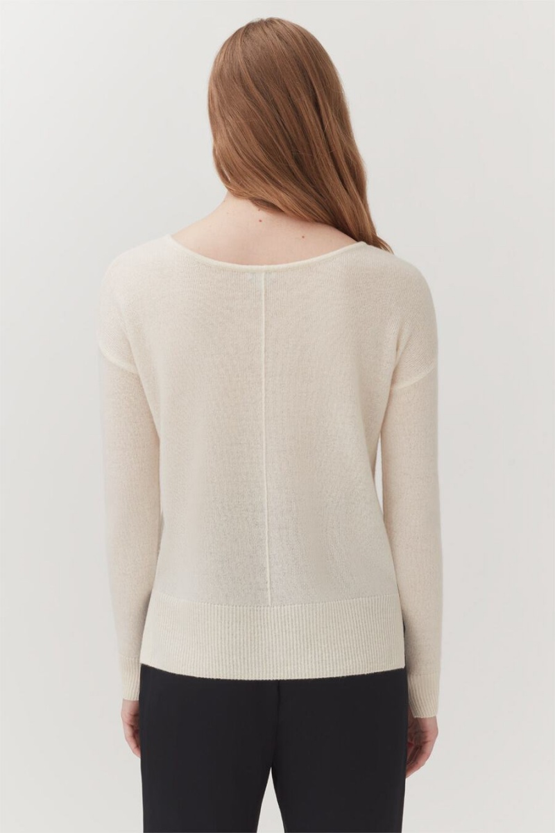 Cardigan Donna Cuyana Single-Origin Cashmere Bianche | YLO3878UO