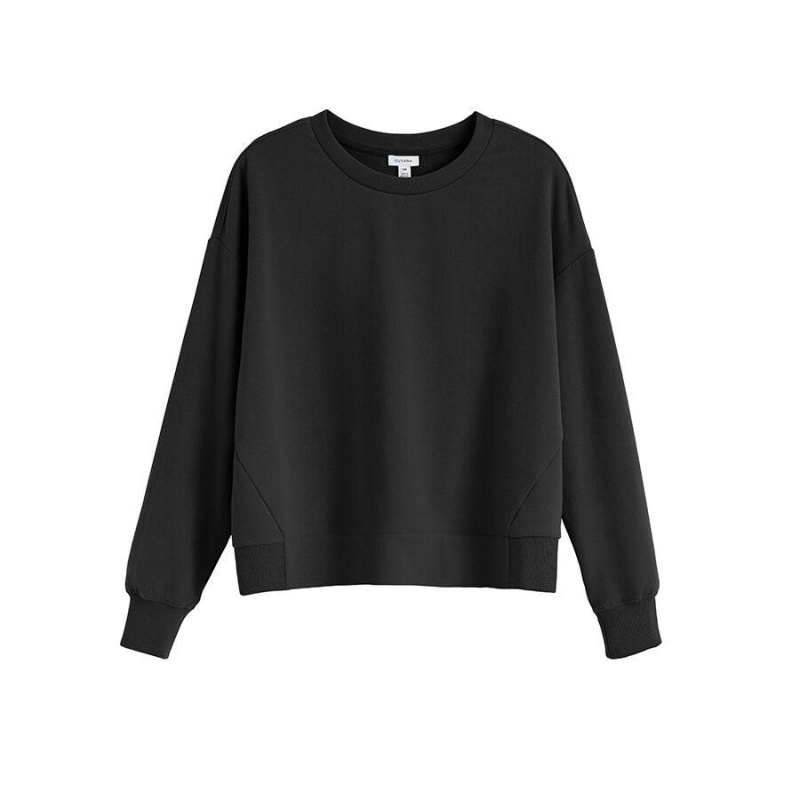 Felpe Donna Cuyana Fleece Cropped Nere | ICU2173EO