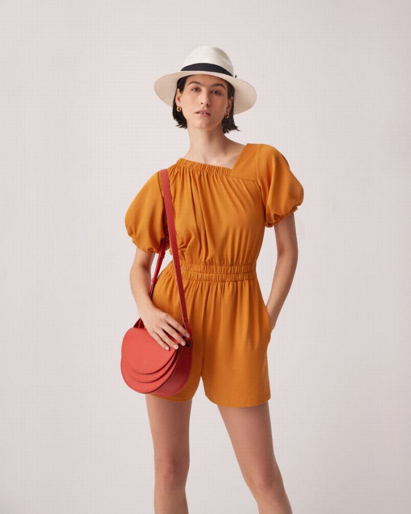 Jumpsuit Donna Cuyana Gathered Front Gialle | FRS1622FD