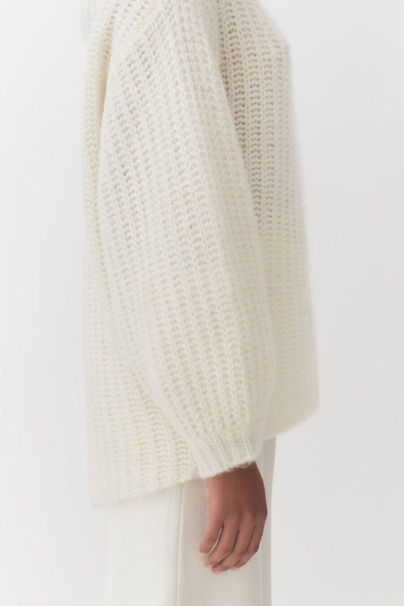 Maglioni Donna Cuyana Alpaca Lana Vergine Turtleneck Bianche | CFI5082CW