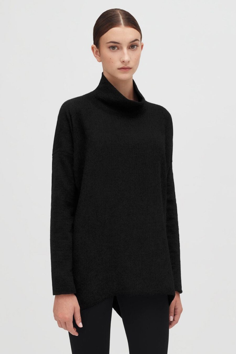 Maglioni Donna Cuyana Alpaca Open-Back Turtleneck Nere | XOE6617IE