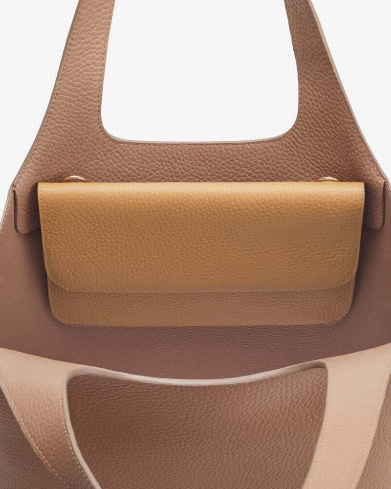 Pochette Donna Cuyana System Flap Gialle Marroni | PGB4793XS